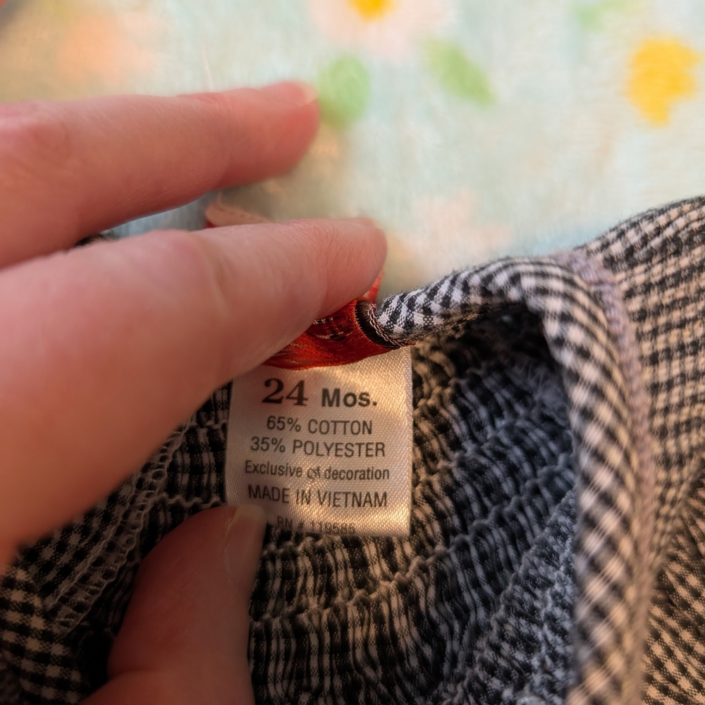 Chocolate Soup Embroidered Halloween Ghosts Black White Gingham Toddler Dress - Picture 6 of 10
